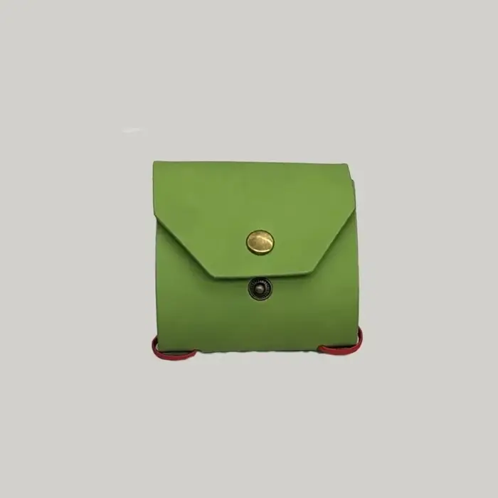 Petit portefeuille de couleur unie, multifonctionnel avec fermoir, porte-argent en cuir, portefeuille de poche léger pour voyage d'affaires