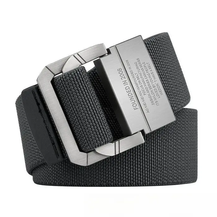 Ceinture de sport décontractée pour hommes et femmes – Boucle métallique automatique, sangle en toile et nylon, idéale pour les étudiants et l'extérieur
