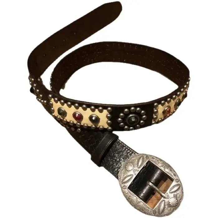 Ceinture d'épissure de pierres précieuses sculptées occidentales en métal pour hommes et femmes