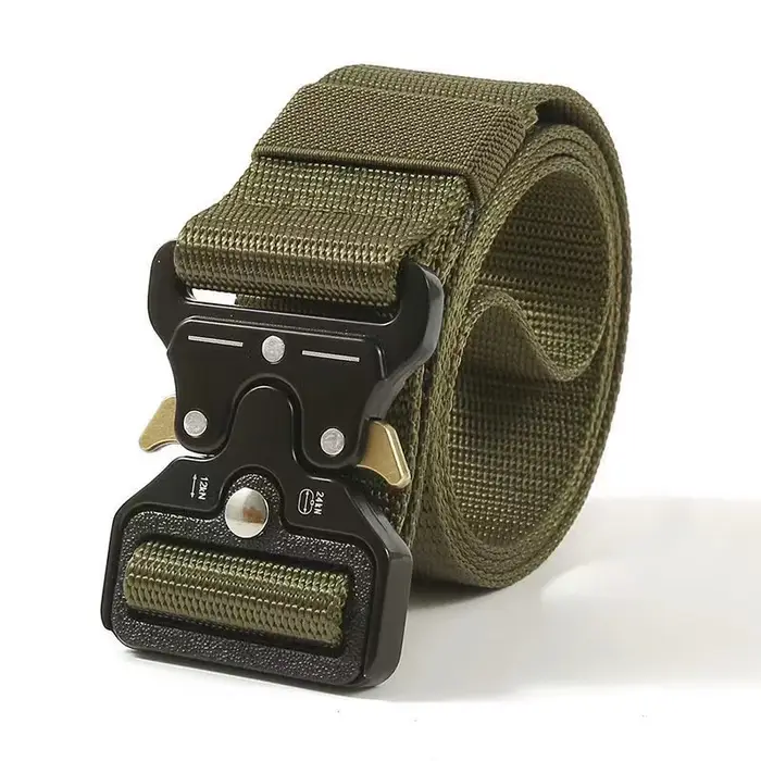 Ceinture homme métal ceinture homme ceintures en toile grande taille Sport de plein air ceintures en Nylon surdimensionné