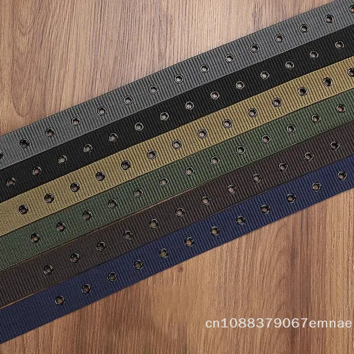 Ceinture en cuir à boucle ardillon en toile poreuse pour homme
