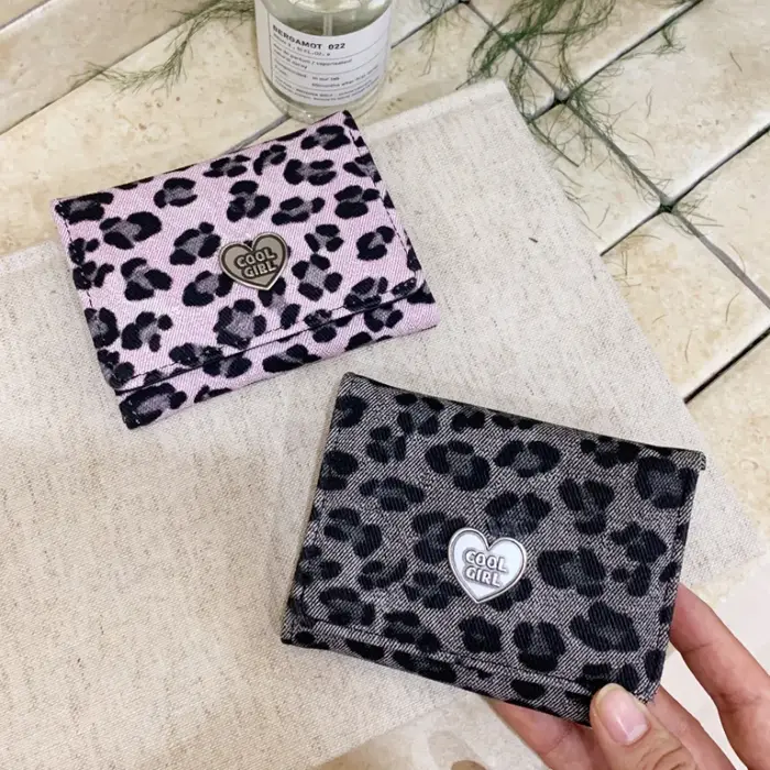 Nouveau Portefeuille Portable Imprimé Léopard pour Femme