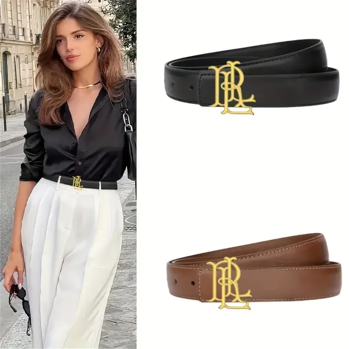 Ceinture élégante avec lettres dorées pour femme – Une luxueuse