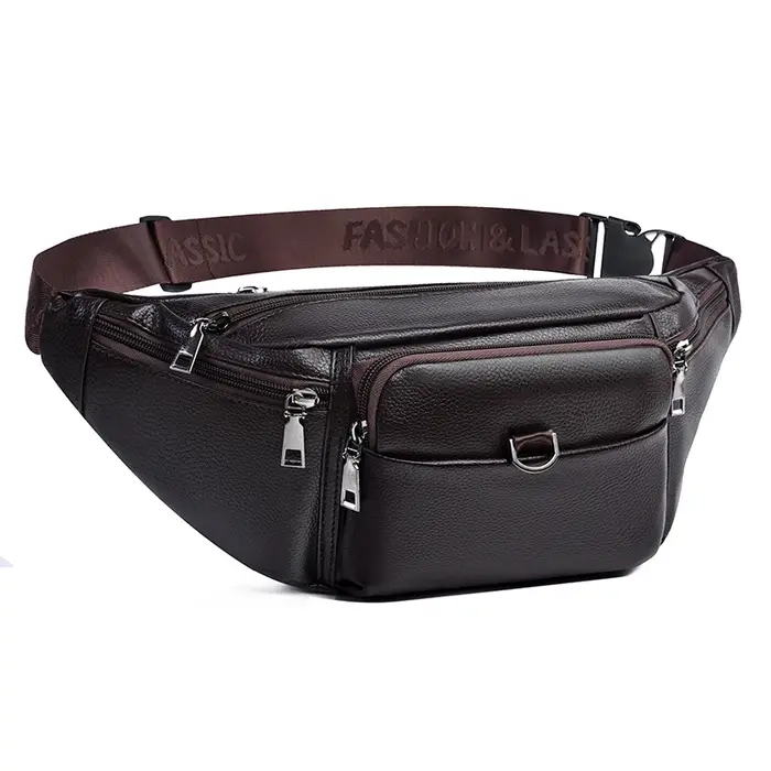 Sac de taille en cuir pour hommes