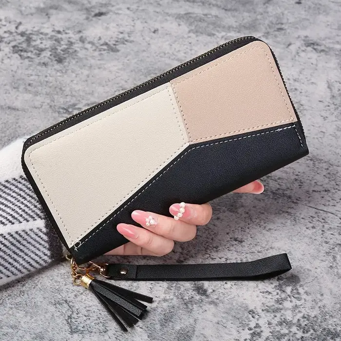 Mode Zipper Portefeuilles Femmes Long Sacs À Main Porte Monnaie Cartes Titulaire PU En Cuir Billfold Portefeuille