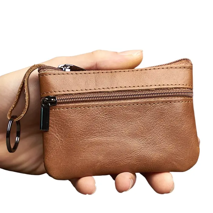 Mini porte-monnaie en cuir unisexe