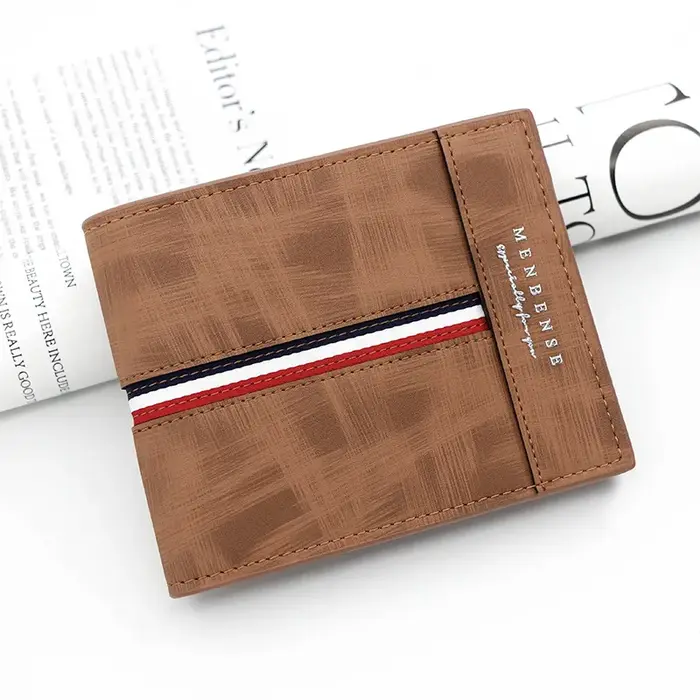 Portefeuille court mince de luxe pour hommes, porte-cartes en cuir PU de haute qualité avec poche po