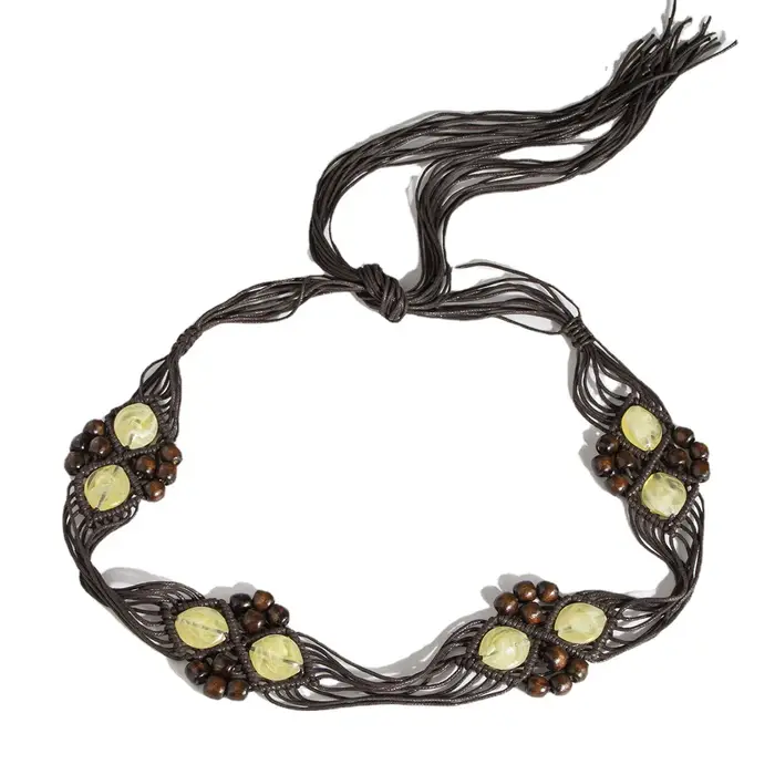 Ceinture à nœud tissé en perles de résine bohème