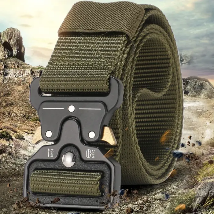 Ceinture tactique de chasse en plein air pour hommes, boucle multifonctionnelle en Nylon, ceinture e