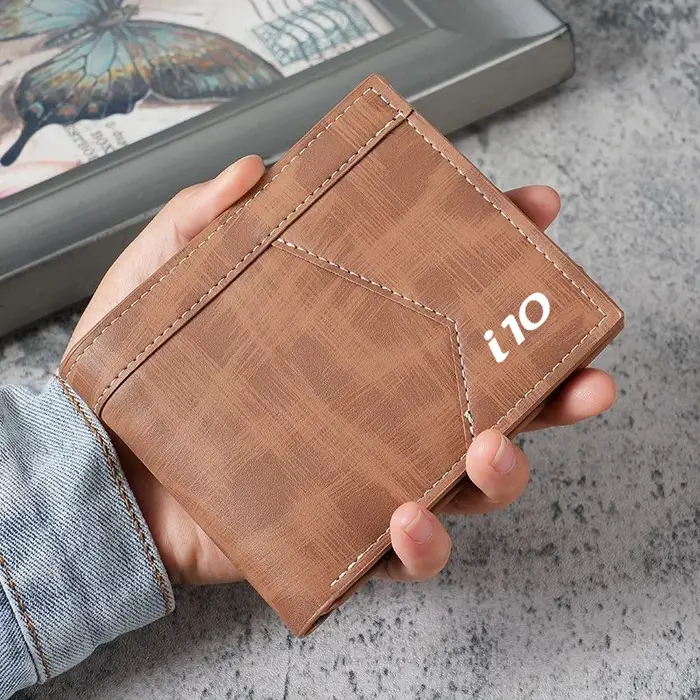 Portefeuille de très grande capacité avec logo de voiture, porte-cartes de crédit pour Hyundai Santafe I30 20 I10 Azera Tucson Accent Elantra Sonata N Line EV