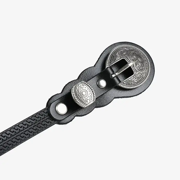Ceinture vintage pour femme 110 cm en cuir véritable texturé