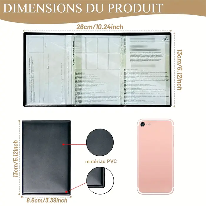 Lot de 1 ou 2 Porte-cartes de immatriculation et d'assurance pour véhicule - Étui transparent en PVC pour documents de plaque d'immatriculation auto/moto