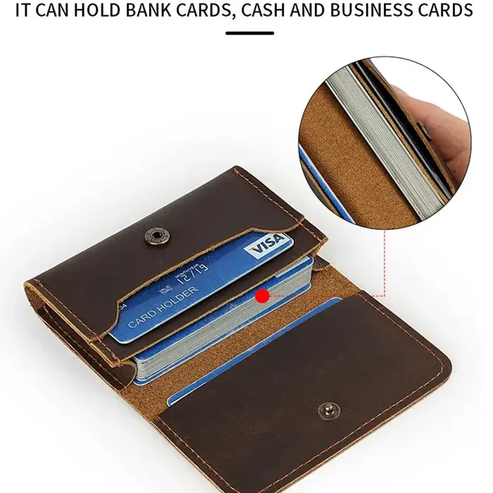 100% cuir Vintage porte-carte hommes