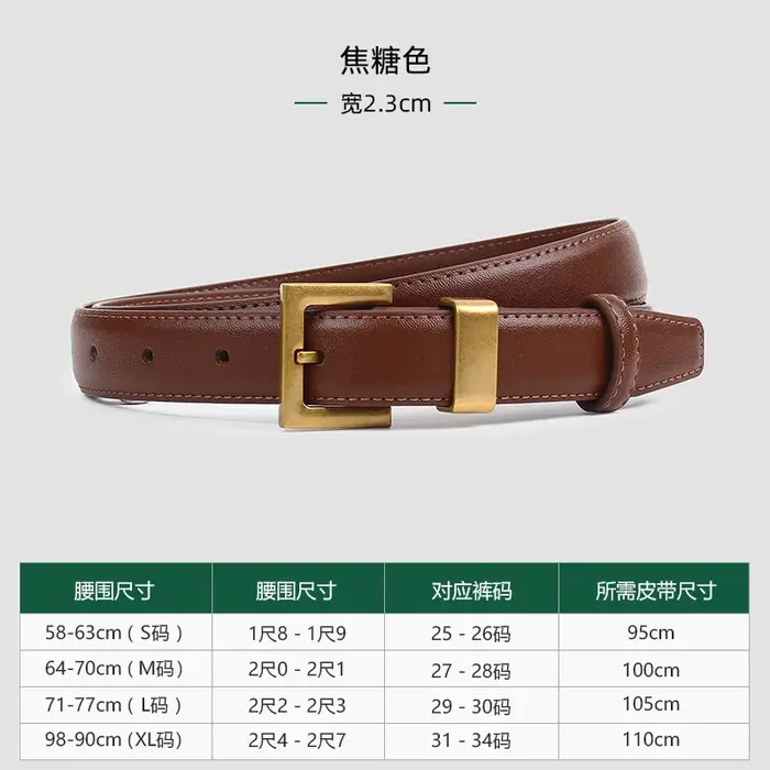 Ceinture en cuir de créateur vintage pour femme
