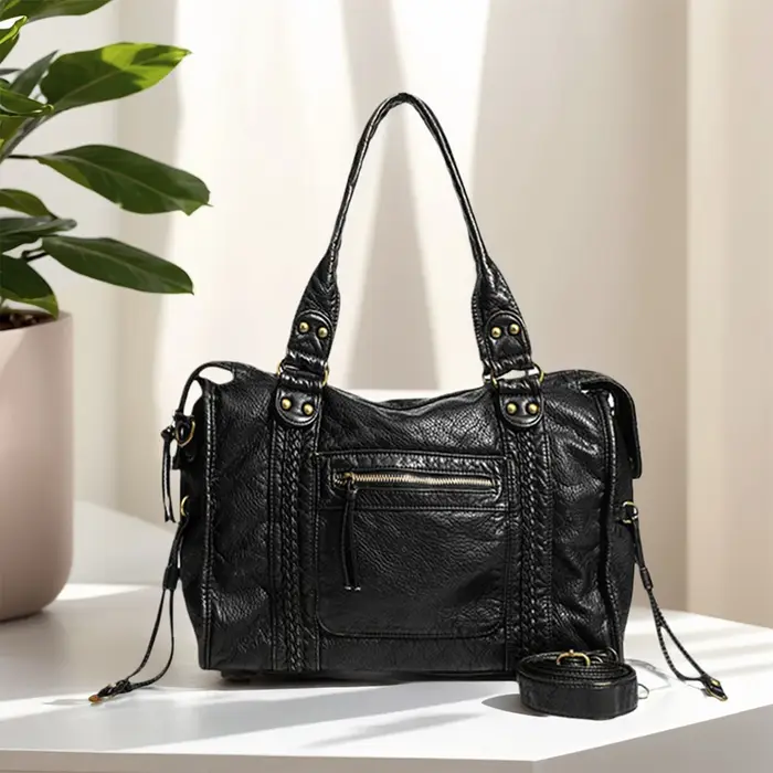 Sac à bandoulière rétro en cuir pour femmes