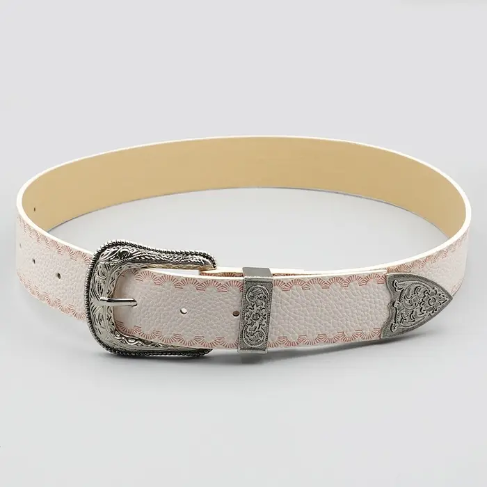 Ceinture pour femme à bordure blanche