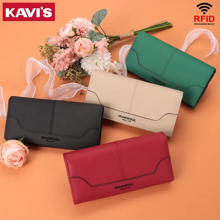 Portefeuille à la mode pour femmes en cuir véritable Long Carteras Para Mujer pochette Design de luxe avec fentes pour