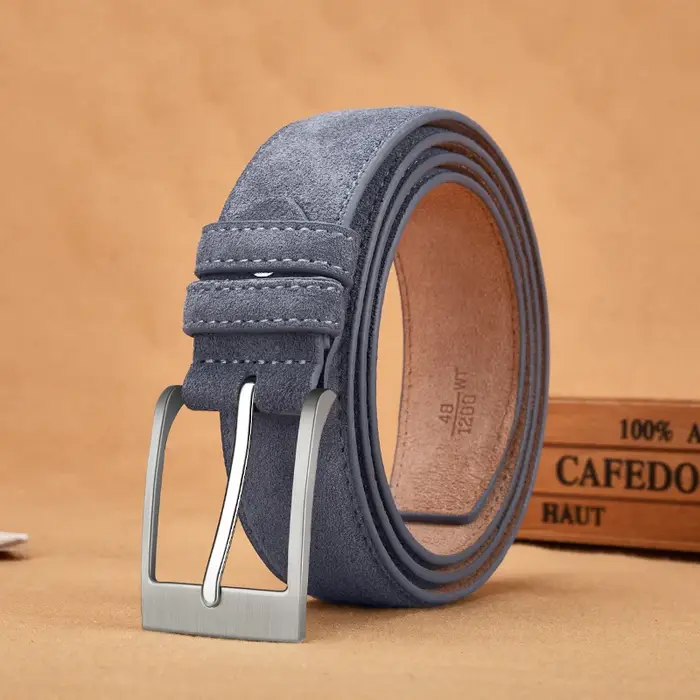 Sude-Ceinture en cuir de vachette véritable pour homme et femme
