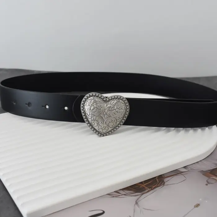 Amour coeur forme boucle femmes ceinture mode tenue décontractée jean accessoires