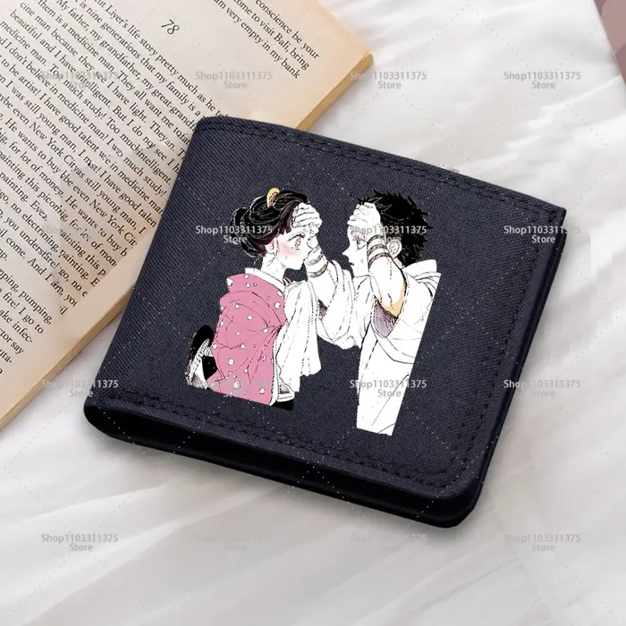 Démons Slayers court toile portefeuille dessin animé Ultra-mince à la mode minimaliste portefeuilles Simple Portable affaires porte-monnaie cadeaux de mode