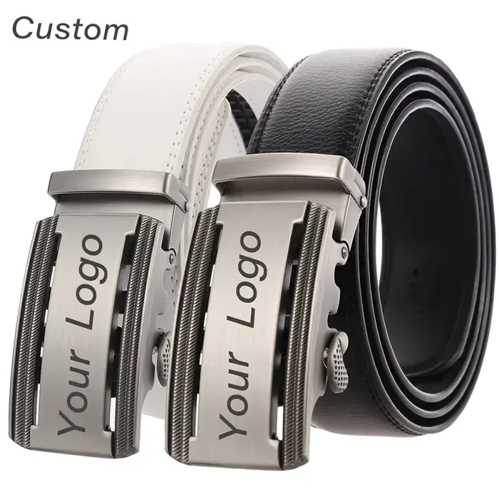 Ceinture en cuir blanc personnalisée pour hommes