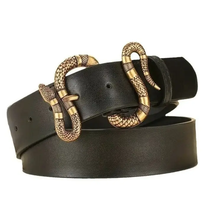 Ceinture en PU à boucle serpent rétro