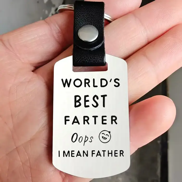 Porte-clés papa gravé : cadeau personnalisé de Noël/Fête des Pères. Conception unique des enfants, u