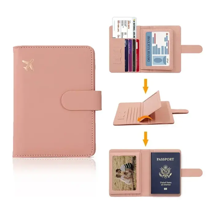 Couverture de passeport en cuir PU pour hommes et femmes