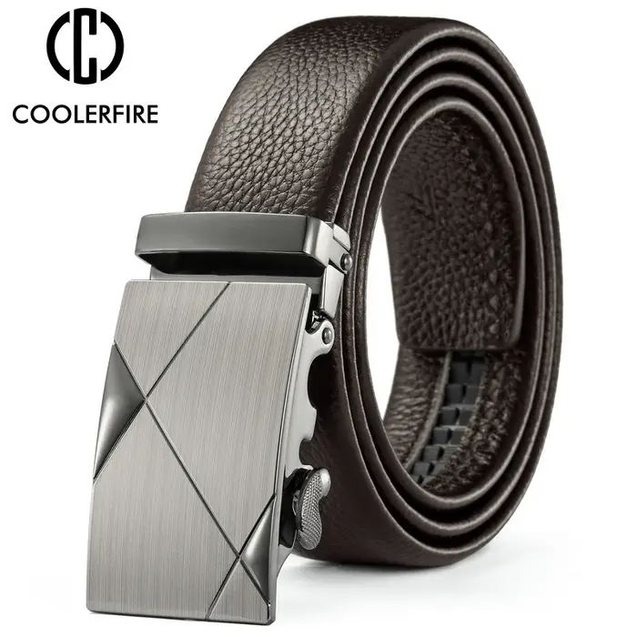 Ceinture pour homme en cuir de luxe avec boucle automatique