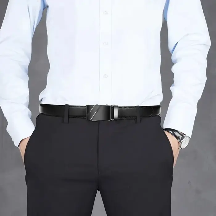 Ceinture en cuir PU pour hommes d'affaires