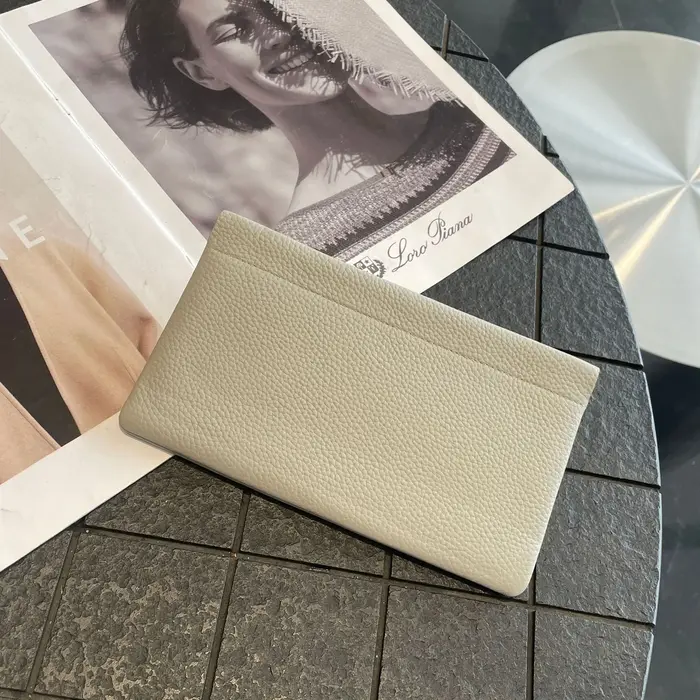 Portefeuille long minimaliste en cuir véritable pour femmes