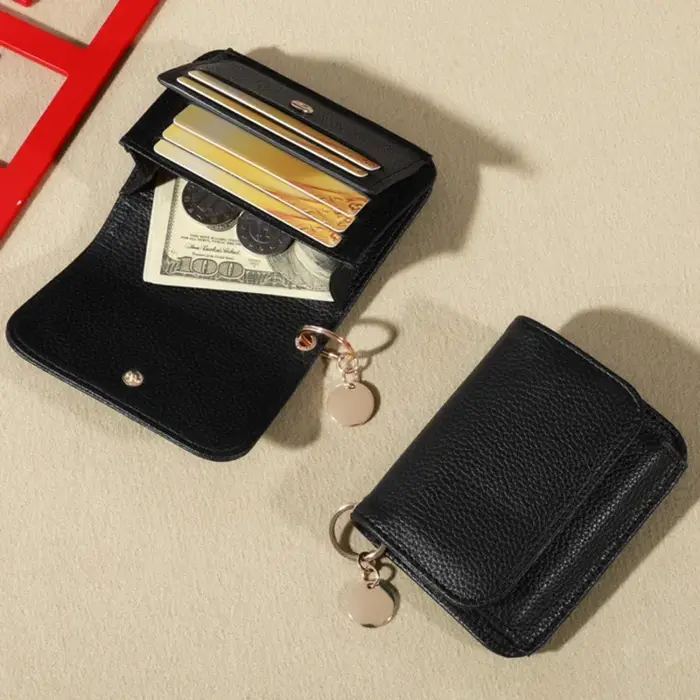 Portefeuille court pliable pour femmes, portefeuille en cuir Pu de qualité, porte-monnaie court Simple, porte-cartes de couleur unie, mignon, pour femmes