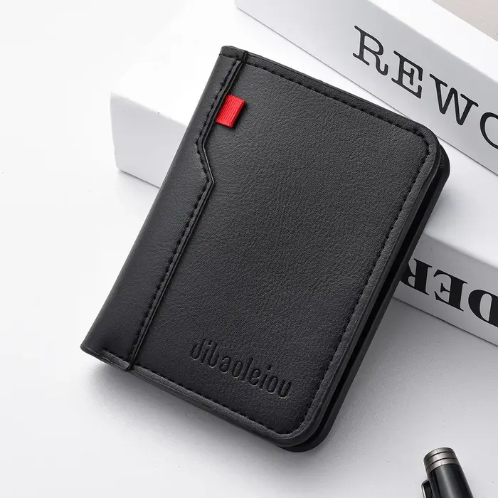 Mini portefeuille Ultra-fin en cuir PU souple pour hommes