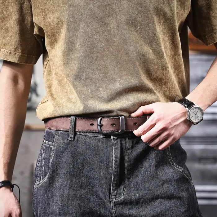 Ceinture en cuir véritable pour homme