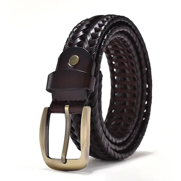 Ceinture tressée décontractée pour homme, boucle à ardillon tendance, ceinture durable pour usage qu