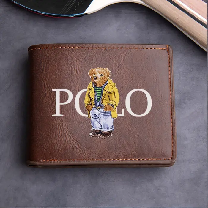 Portefeuille homme en cuir PU avec logo POLO BEAR
