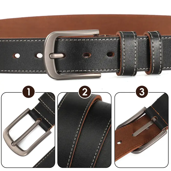 Ceinture rétro en cuir pour hommes