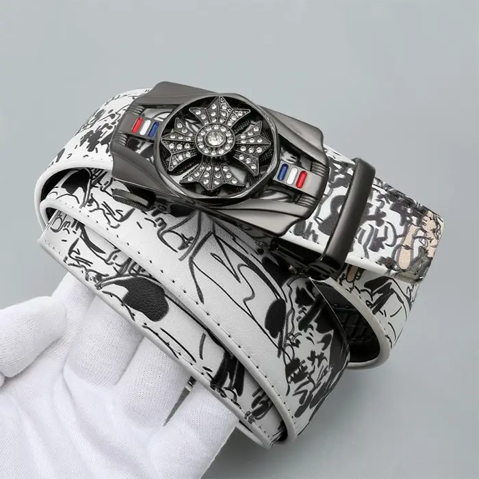 Ceinture automatique à la mode pour hommes avec boucle rotative