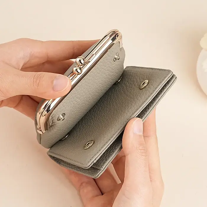 Portefeuille en cuir véritable pour femme