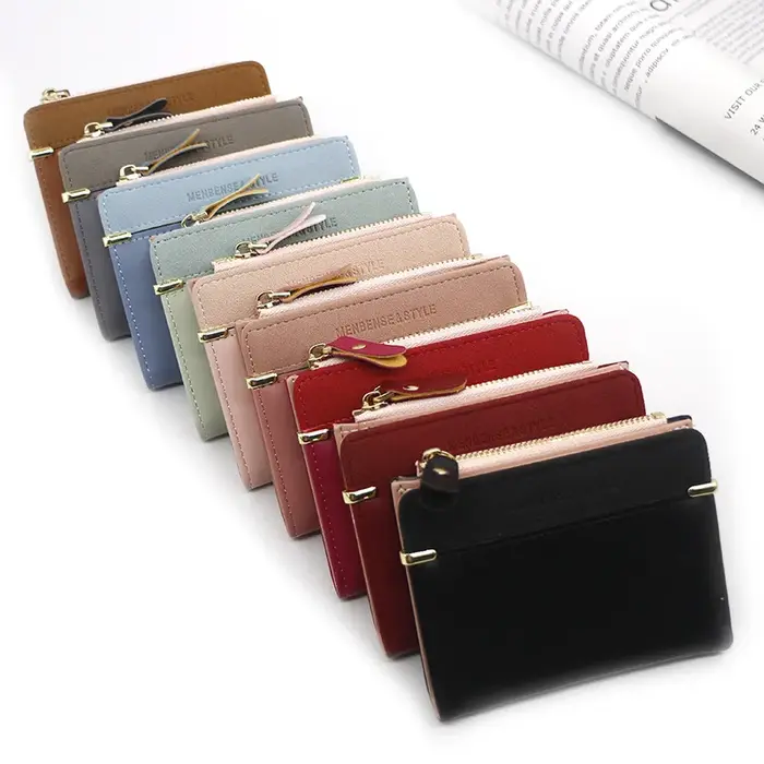 Portefeuille femme court rose porte-monnaie mode portefeuilles