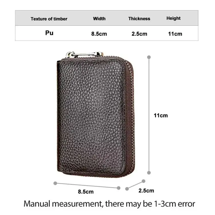 Portefeuille pour cartes en cuir PU de qualité supérieure, 20 emplacements, design accordéon, fermeture à glissière fine, protection pour cartes de crédit, accessoire pour hommes et femmes