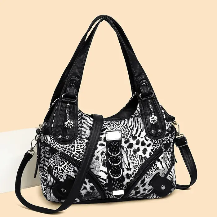 Sac à bandoulière en cuir lavé pour femme