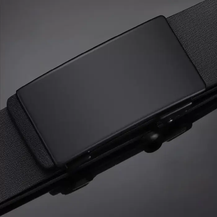 DINISITON hommes ceinture en cuir noir métal sans dents boucle automatique affaires décontracté