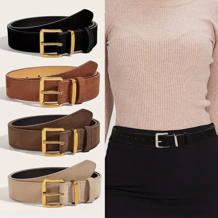 Maillard Style daim cuir large ceinture à la mode Design de luxe affaires taille sangle polyvalent décontracté pantalon robe ceintures cadeaux