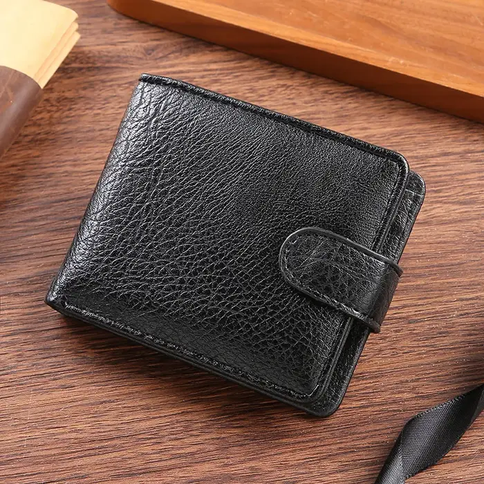 Portefeuille Vintage pour hommes en cuir à loquet court homme portefeuilles décontracté Durable poch