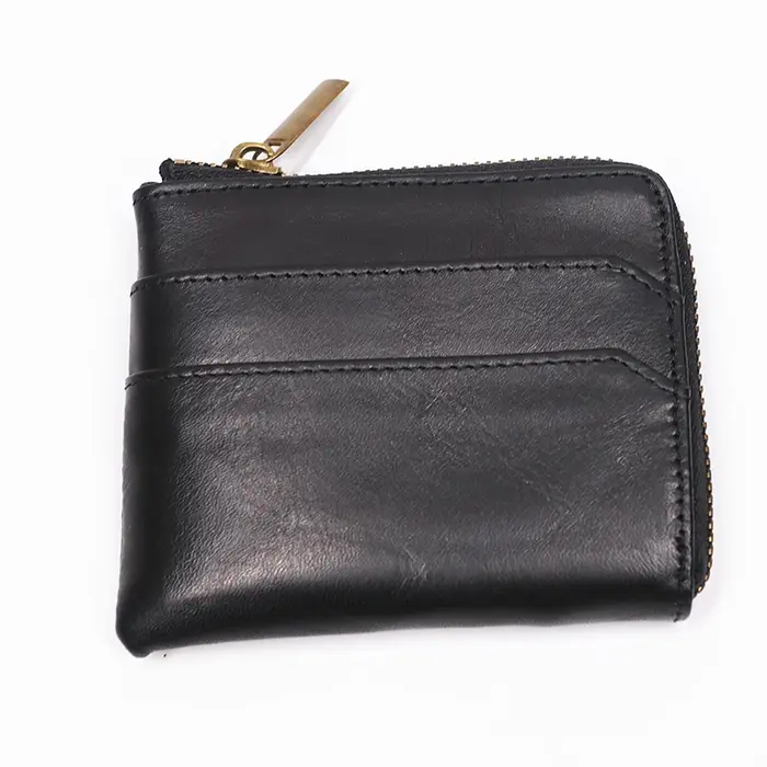 Portefeuille Vintage en cuir véritable pour hommes, porte-monnaie Original en cuir de vache, fermetu