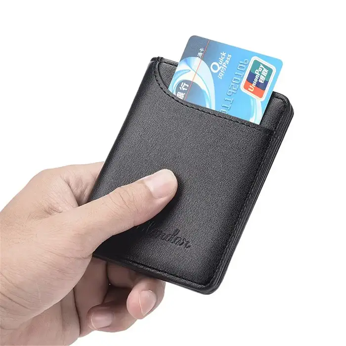 Hommes d'affaires portefeuille peau courte portefeuilles sacs à main en cuir PU pinces à billets mince