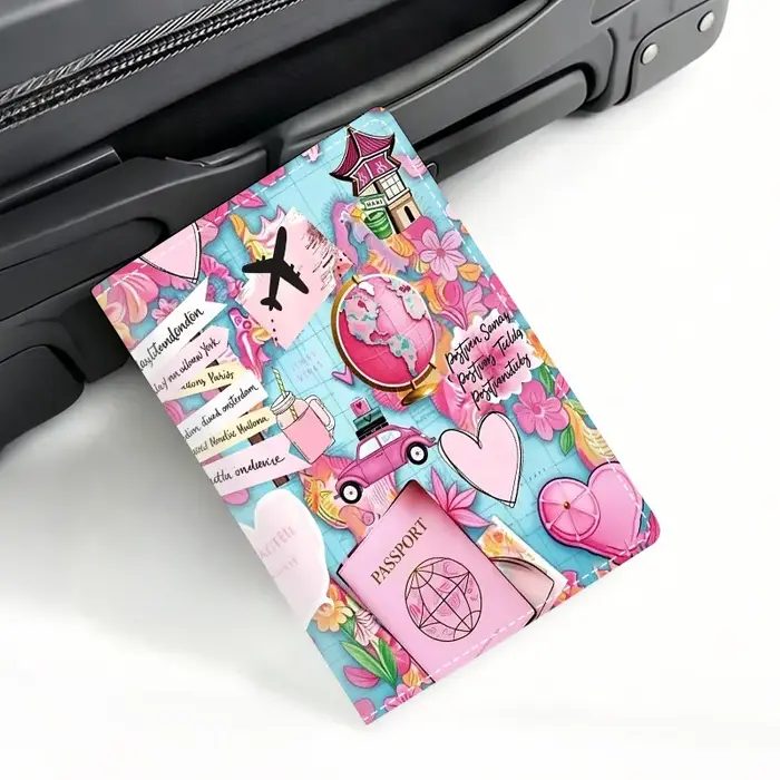 Housse de passeport personnalisée, portefeuille de voyage, porte-cartes multiples, porte-passeport e
