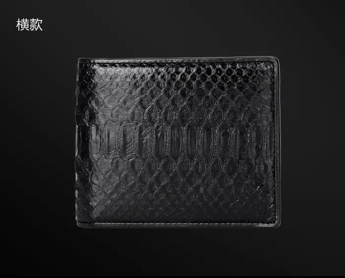 100% véritable véritable authentique peau de serpent hommes à deux volets Python serpent portefeuille carte de crédit argent porte-monnaie et étui noir livraison gratuite