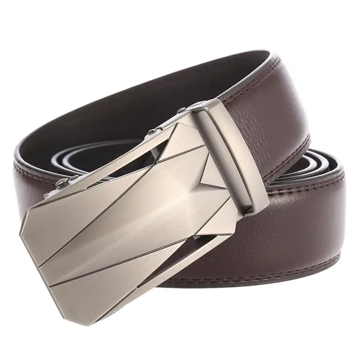 Ceinture longue en métal argenté pour hommes